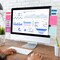 MDOZQ Office Desk Accessories 2pcs Monitor Memo Board Computer Message Board Office Supplies for Women Men Computer Sticky Note Holder Home Office Accessories Desktop Message Office Decor